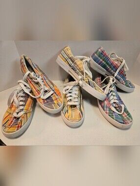 Polo by Ralph Lauren Yellow Plaid Canvas Sneakers